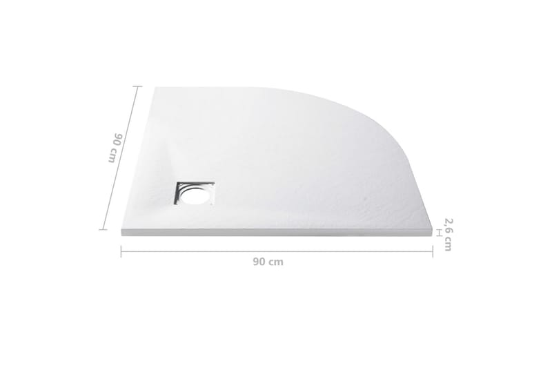 brusebakke SMC 90x90 cm hvid - Hvid - Hus & renovering - Køkken & bad - Badeværelse - Brusearmatur & tilbehør