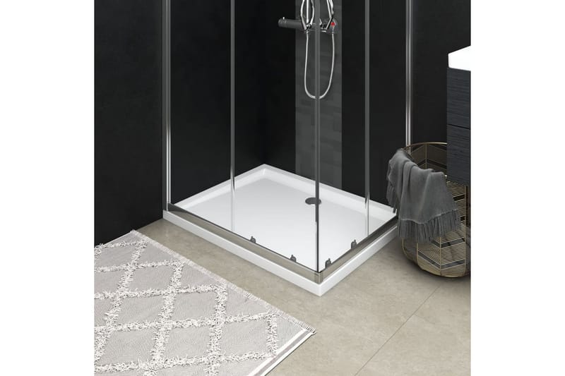 brusekar 80x100 cm ABS rektangulært - Hvid - Hus & renovering - Køkken & bad - Badeværelse - Brusearmatur & tilbehør