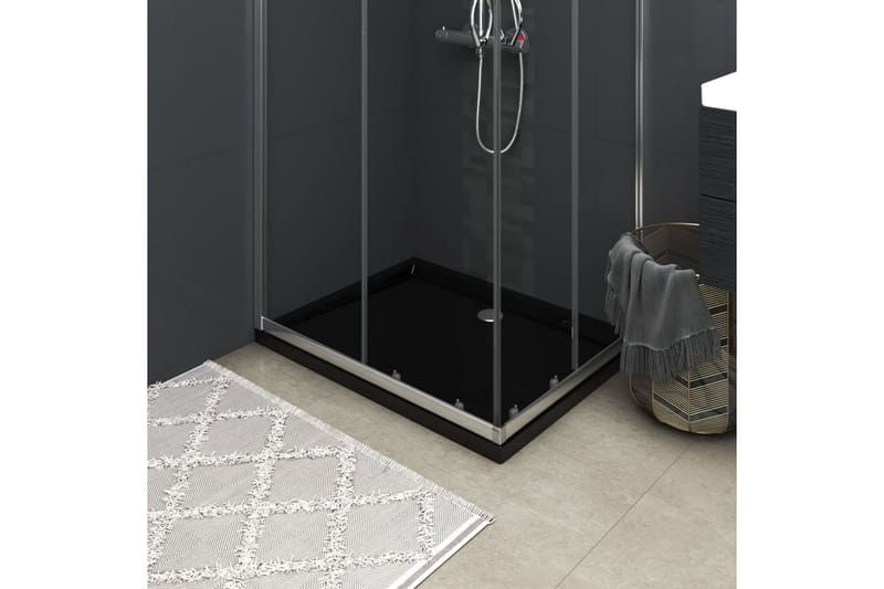 brusekar 80x100 cm ABS rektangulært sort - Sort - Hus & renovering - Køkken & bad - Badeværelse - Brusearmatur & tilbehør