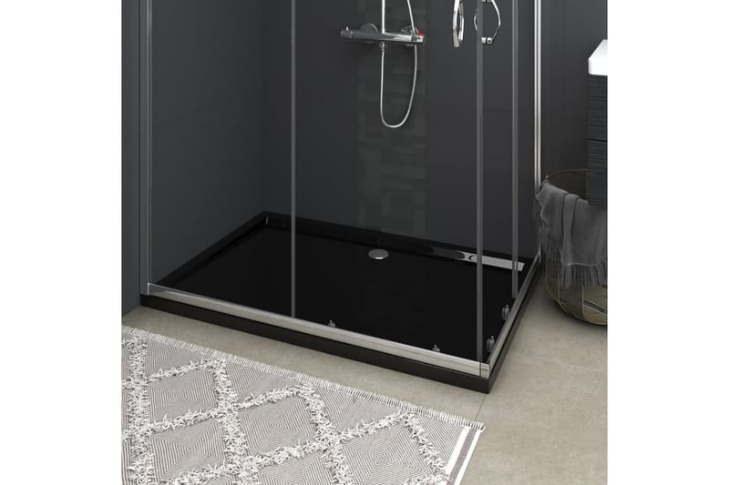 brusekar 80x120 cm ABS rektangulært sort - Sort - Hus & renovering - Køkken & bad - Badeværelse - Brusearmatur & tilbehør