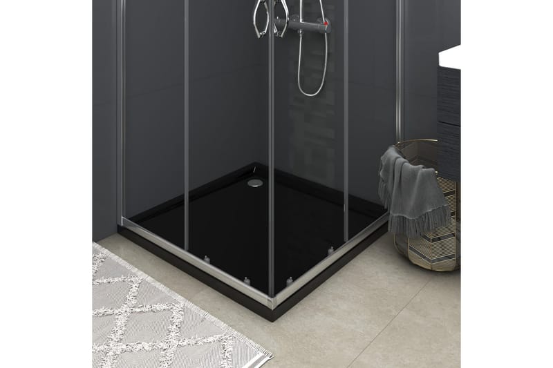 brusekar 80x80 cm ABS firkantet sort - Sort - Hus & renovering - Køkken & bad - Badeværelse - Brusearmatur & tilbehør
