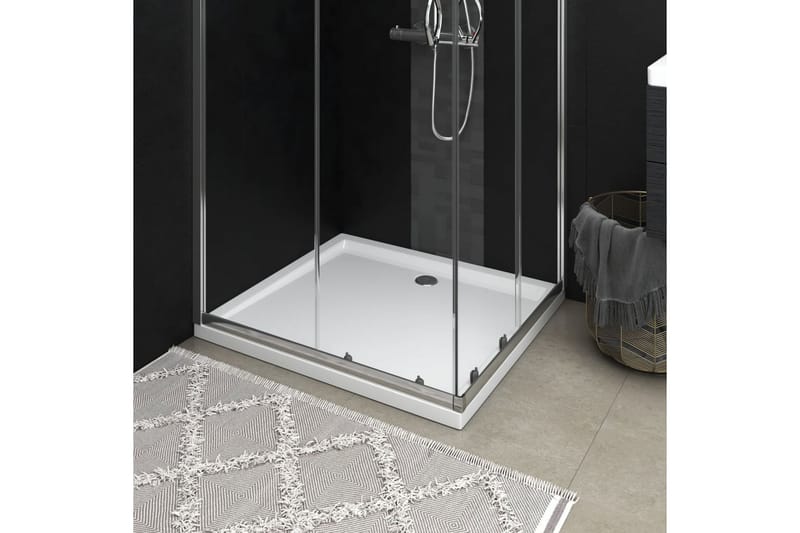 brusekar 80x90 cm ABS rektangulært hvid - Hvid - Hus & renovering - Køkken & bad - Badeværelse - Brusearmatur & tilbehør