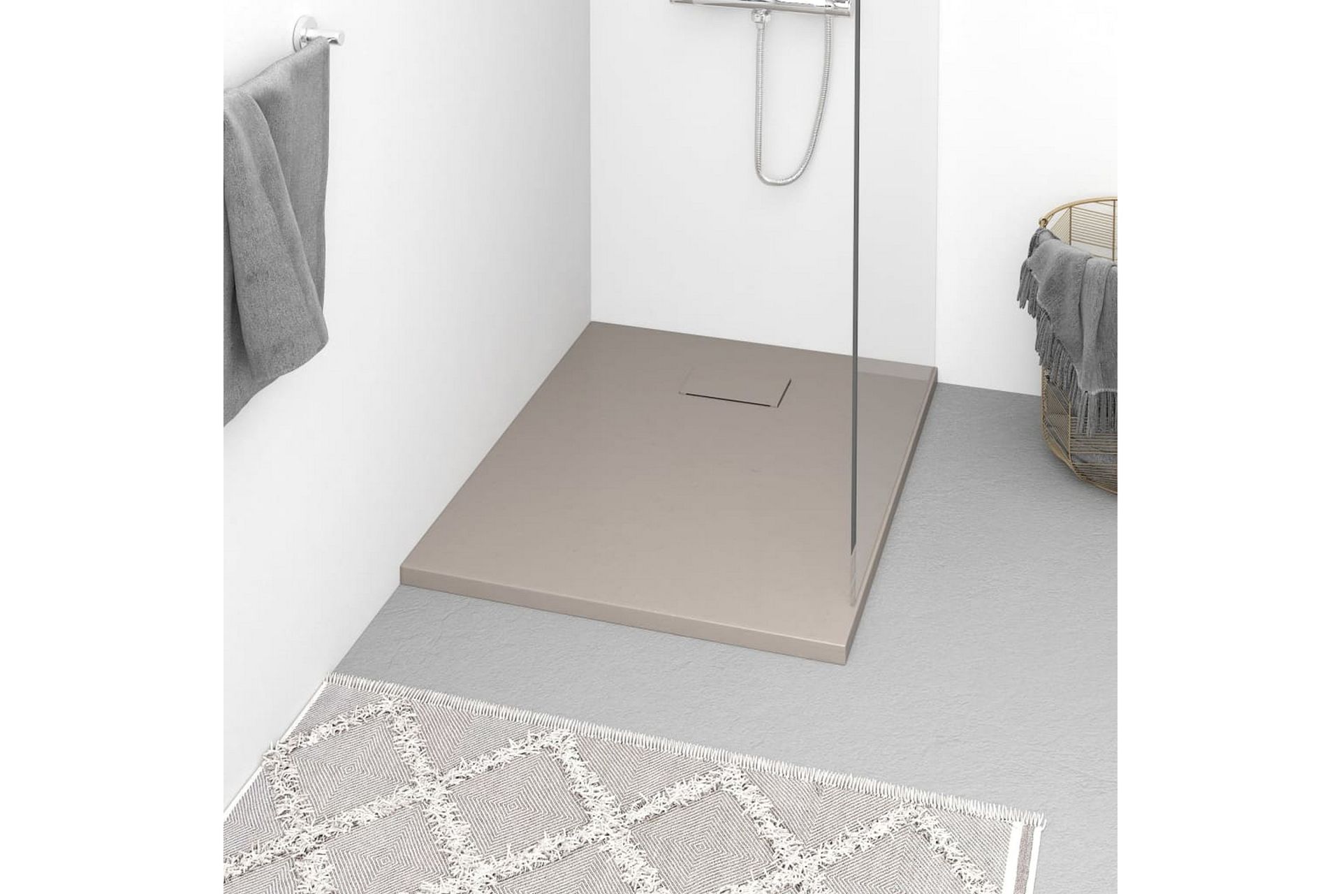 brusekar 90x70 cm SMC brun - Brun - Hus & renovering - Køkken & bad - Badeværelse - Brusearmatur & tilbehør