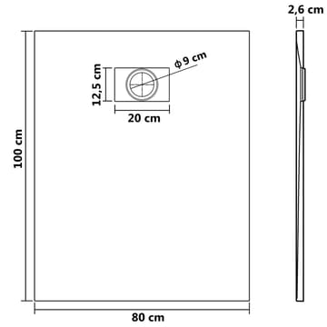 brusekar SMC 100 x 80 cm sort - Sort - Hus & renovering - Køkken & bad - Badeværelse - Brusearmatur & tilbehør
