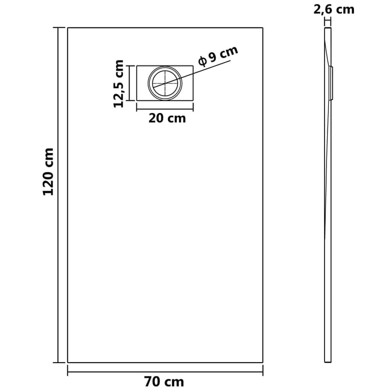 brusekar SMC 120 x 70 cm hvid - Hvid - Hus & renovering - Køkken & bad - Badeværelse - Brusearmatur & tilbehør