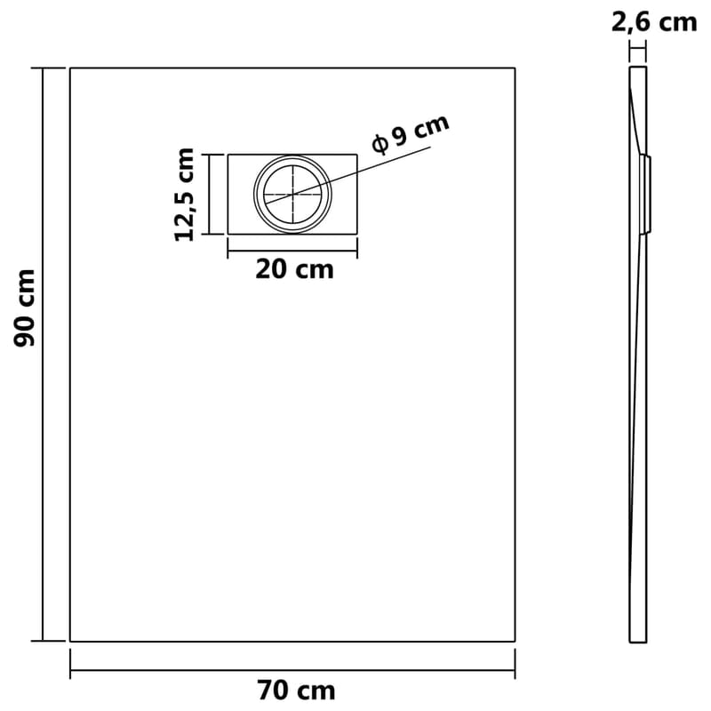 brusekar SMC 90 x 70 cm hvid - Hvid - Hus & renovering - Køkken & bad - Badeværelse - Brusearmatur & tilbehør