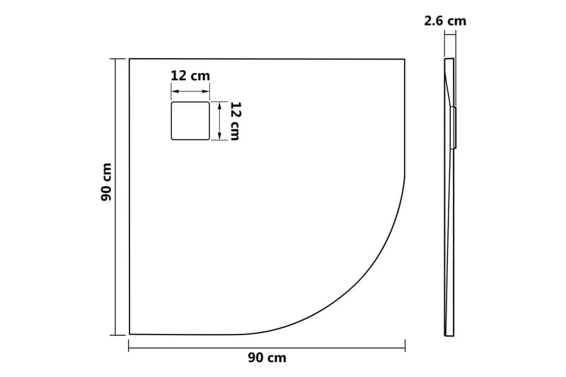 brusekar SMC 90x90 cm brun - Brun - Hus & renovering - Køkken & bad - Badeværelse - Brusearmatur & tilbehør