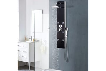 bruserpanel glas 25 x 44,6 x 130 cm sort - Hus & renovering - Køkken & bad - Badeværelse - Brusearmatur & tilbehør