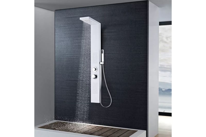 bruserpanelsystem aluminium mat hvid - Hus & renovering - Køkken & bad - Badeværelse - Brusearmatur & tilbehør
