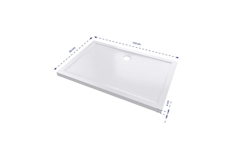 Gyttorp Brusekar 80x120 cm - Hvid - Hus & renovering - Køkken & bad - Badeværelse - Brusearmatur & tilbehør