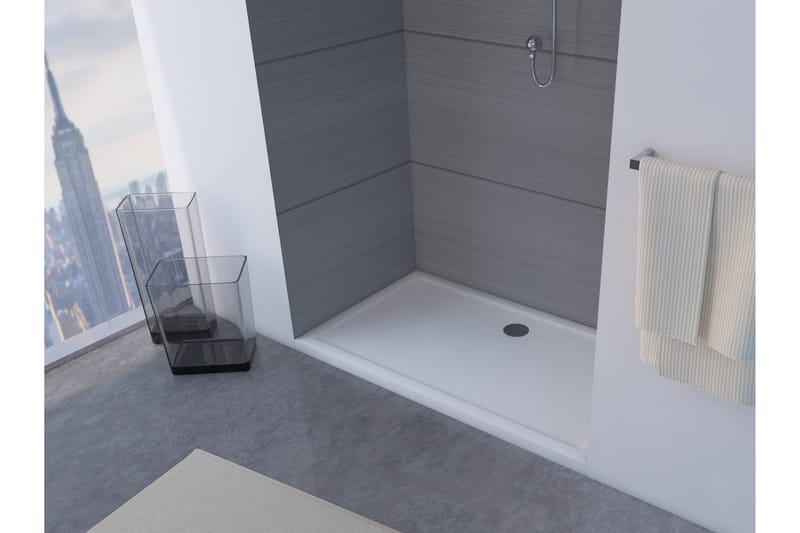 Gyttorp Brusekar 80x140 cm - Hvid - Hus & renovering - Køkken & bad - Badeværelse - Brusearmatur & tilbehør
