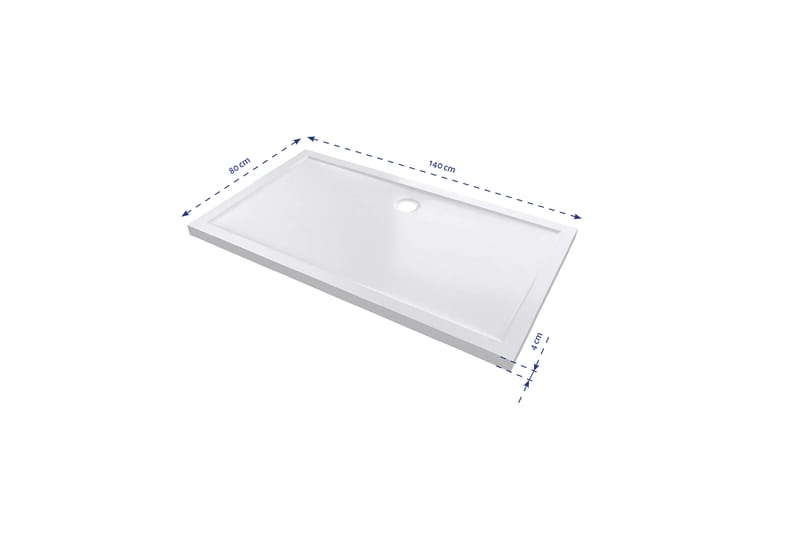 Gyttorp Brusekar 80x140 cm - Hvid - Hus & renovering - Køkken & bad - Badeværelse - Brusearmatur & tilbehør