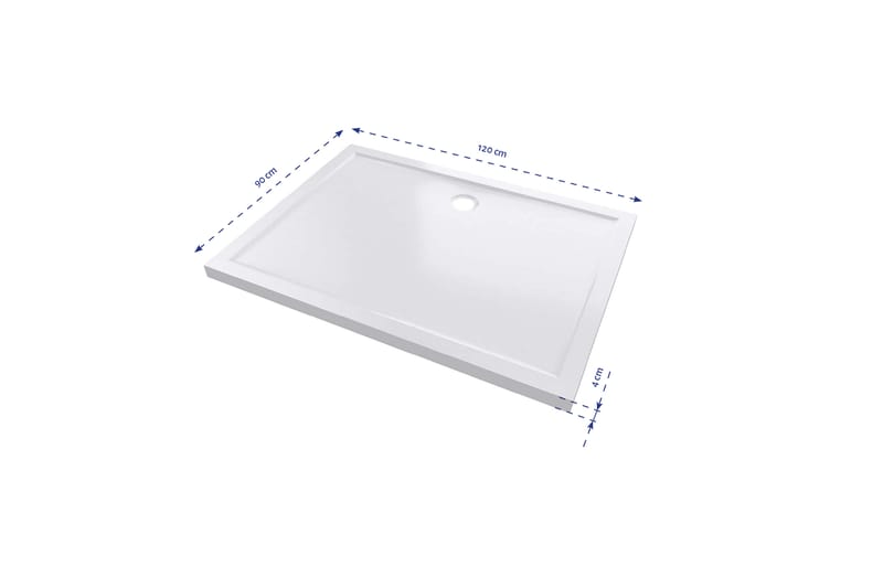 Gyttorp Brusekar 90x120 cm - Hvid - Hus & renovering - Køkken & bad - Badeværelse - Brusearmatur & tilbehør