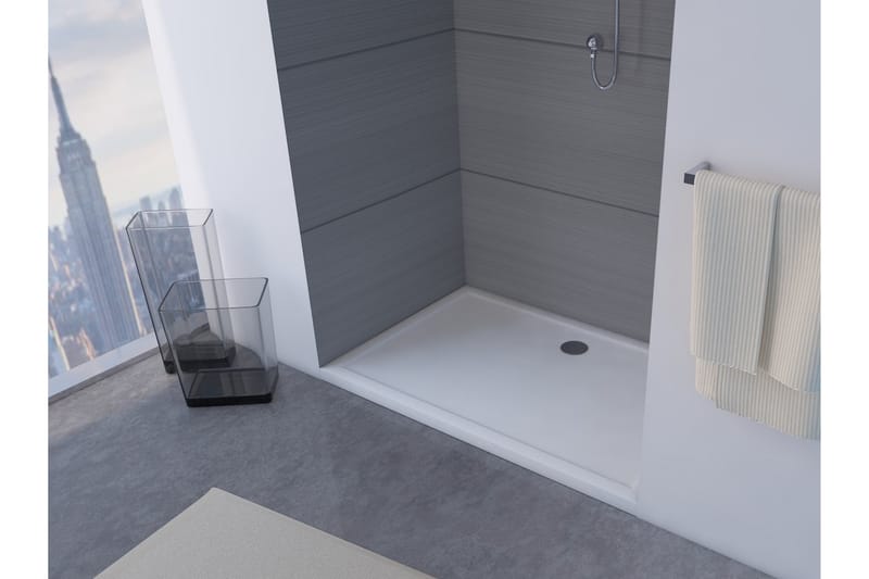 Gyttorp Brusekar 90x140 cm - Hvid - Hus & renovering - Køkken & bad - Badeværelse - Brusearmatur & tilbehør