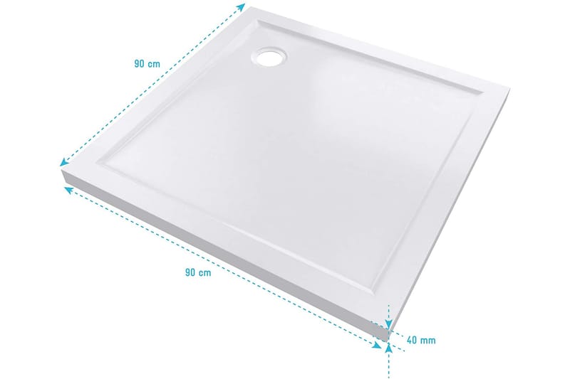 Gyttorp Brusekar 90x90 cm - Hvid - Hus & renovering - Køkken & bad - Badeværelse - Brusearmatur & tilbehør