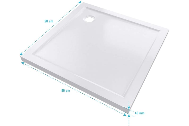 Gyttorp Brusekar 90x90 cm - Hvid - Hus & renovering - Køkken & bad - Badeværelse - Brusearmatur & tilbehør - Brusekar