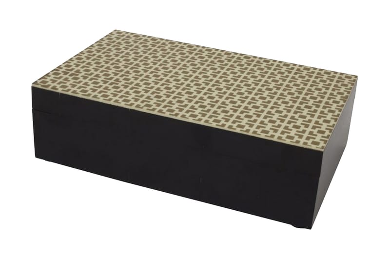 Rohan Box 6x10 cm - Guld/Sort/Træ - Badeværelsestilbehør - Øvrige badeværelsestilbehør