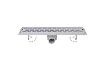 Lige Bruseafløb 2 Stk. Linje 830 X 140 Mm Rustfrit Stål - Hus & renovering - Byggeri - Vand & afløb - Indendørsafløb