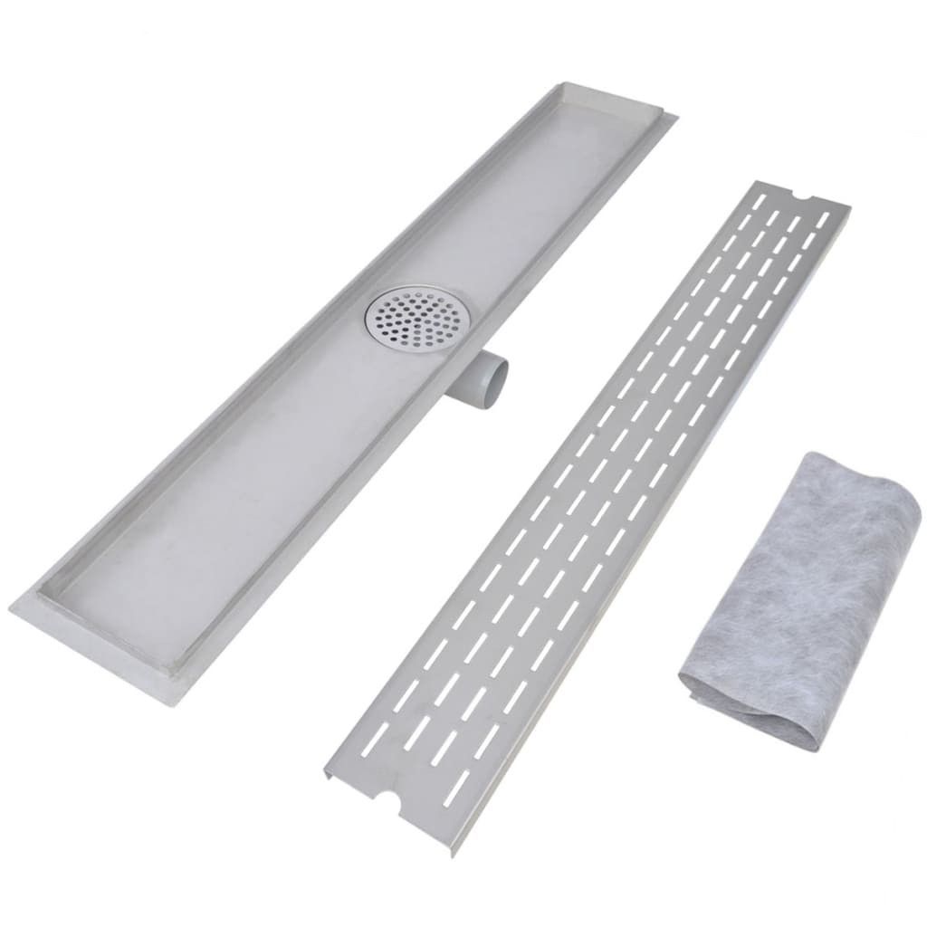 Lige Bruseafløb 2 Stk. Linje 830 X 140 Mm Rustfrit Stål - Hus & renovering - Byggeri - Vand & afløb - Indendørsafløb