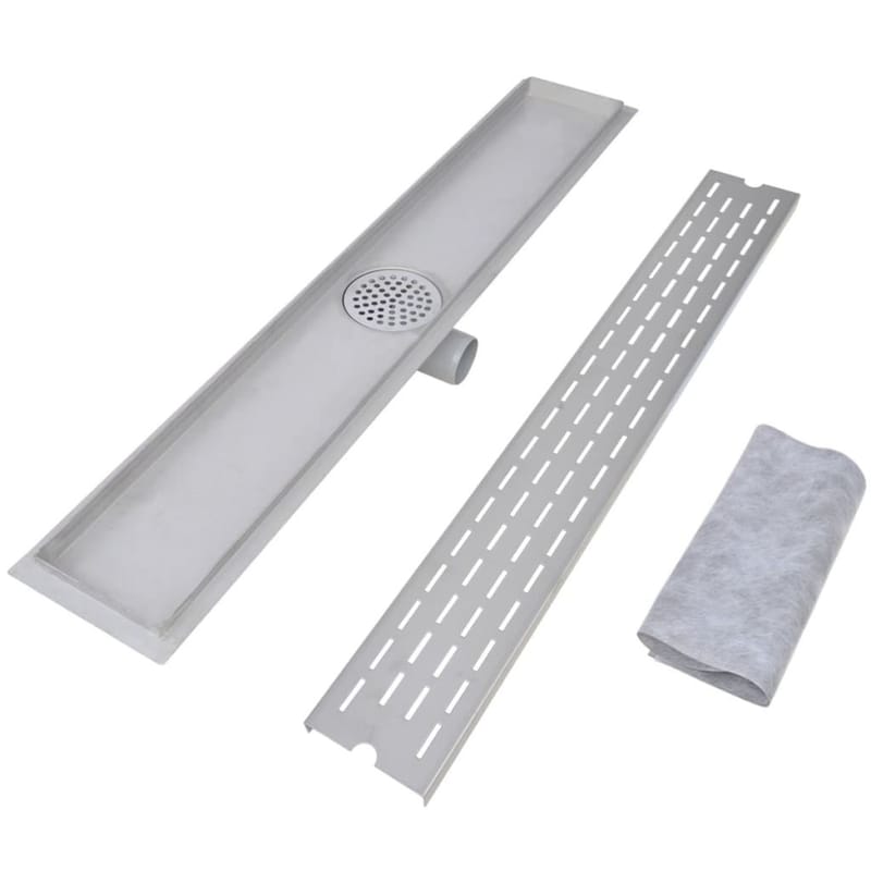 Lige Bruseafløb 2 Stk. Linje 830 X 140 Mm Rustfrit Stål - Hus & renovering - Byggeri - Vand & afløb - Indendørsafløb