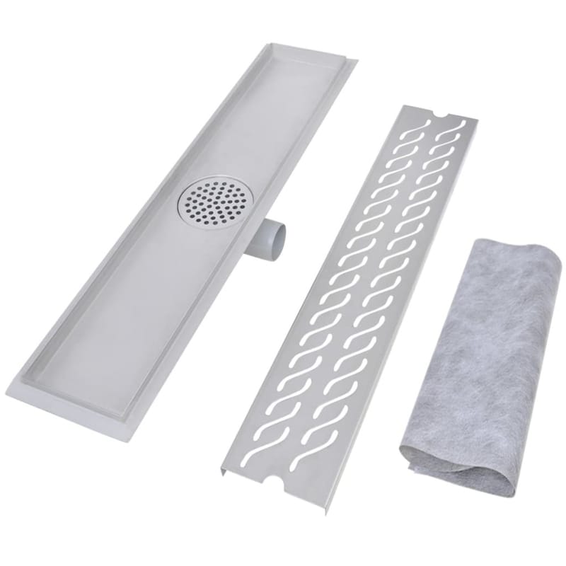Lineære Bruseafløb 2Stk. Bølgedesign 630X140Mm Rustfrit Stål - Hus & renovering - Byggeri - Vand & afløb - Indendørsafløb