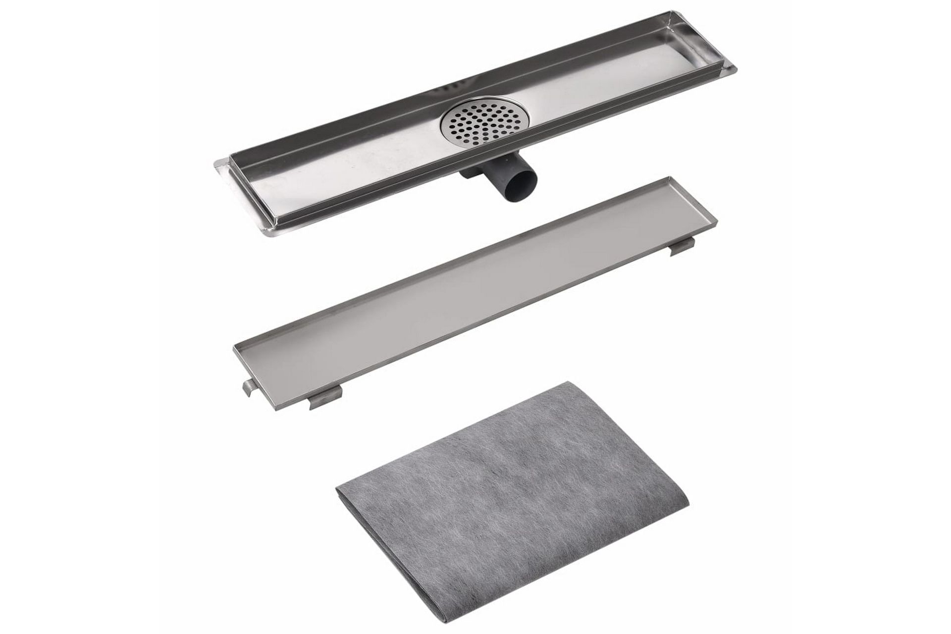 Lineært bruseafløb 630x140 mm rustfrit stål - Hus & renovering - Byggeri - Vand & afløb - Indendørsafløb