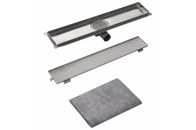 Lineært bruseafløb 630x140 mm rustfrit stål - Hus & renovering - Byggeri - Vand & afløb - Indendørsafløb