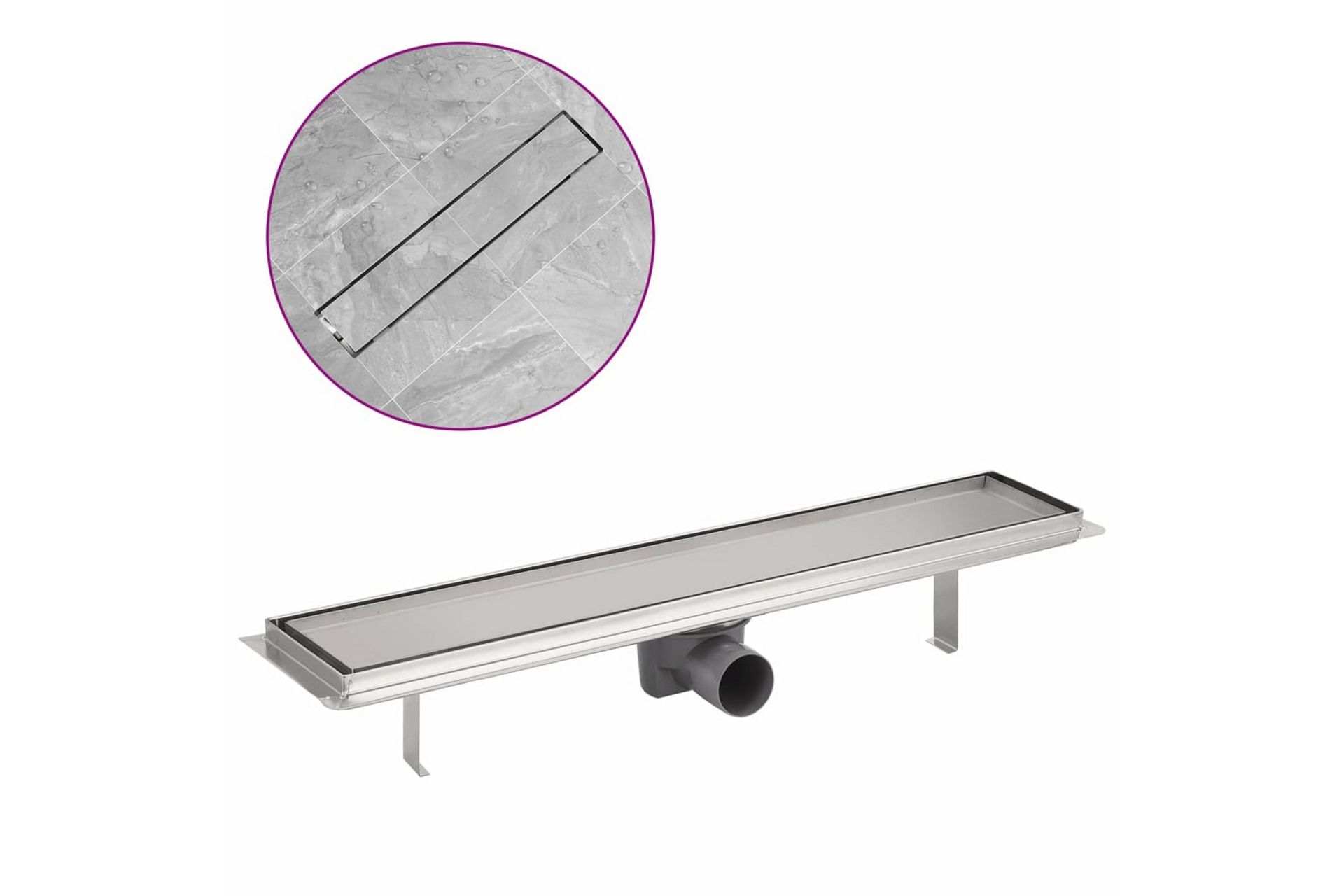 Lineært bruseafløb 630x140 mm rustfrit stål - Hus & renovering - Byggeri - Vand & afløb - Indendørsafløb