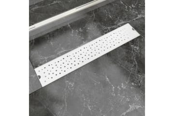 Lineært bruseafløb bobledesign 630x140 mm rustfrit stål - Hus & renovering - Byggeri - Vand & afløb - Indendørsafløb