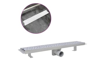 Lineært bruseafløb bobledesign 630x140 mm rustfrit stål - Hus & renovering - Byggeri - Vand & afløb - Indendørsafløb
