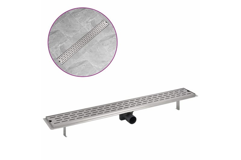 Lineært bruseafløb linjedesign 930x140 mm rustfrit stål - Hus & renovering - Byggeri - Vand & afløb - Indendørsafløb