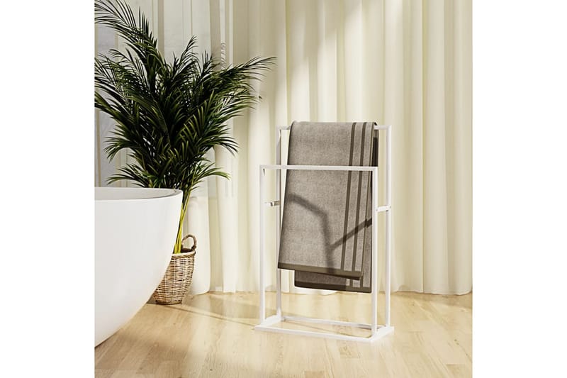 beBasic fritstående håndklædeholder 48x24x78,5 cm jern hvid - Hvid - Badeværelsestilbehør - Håndklædeholder
