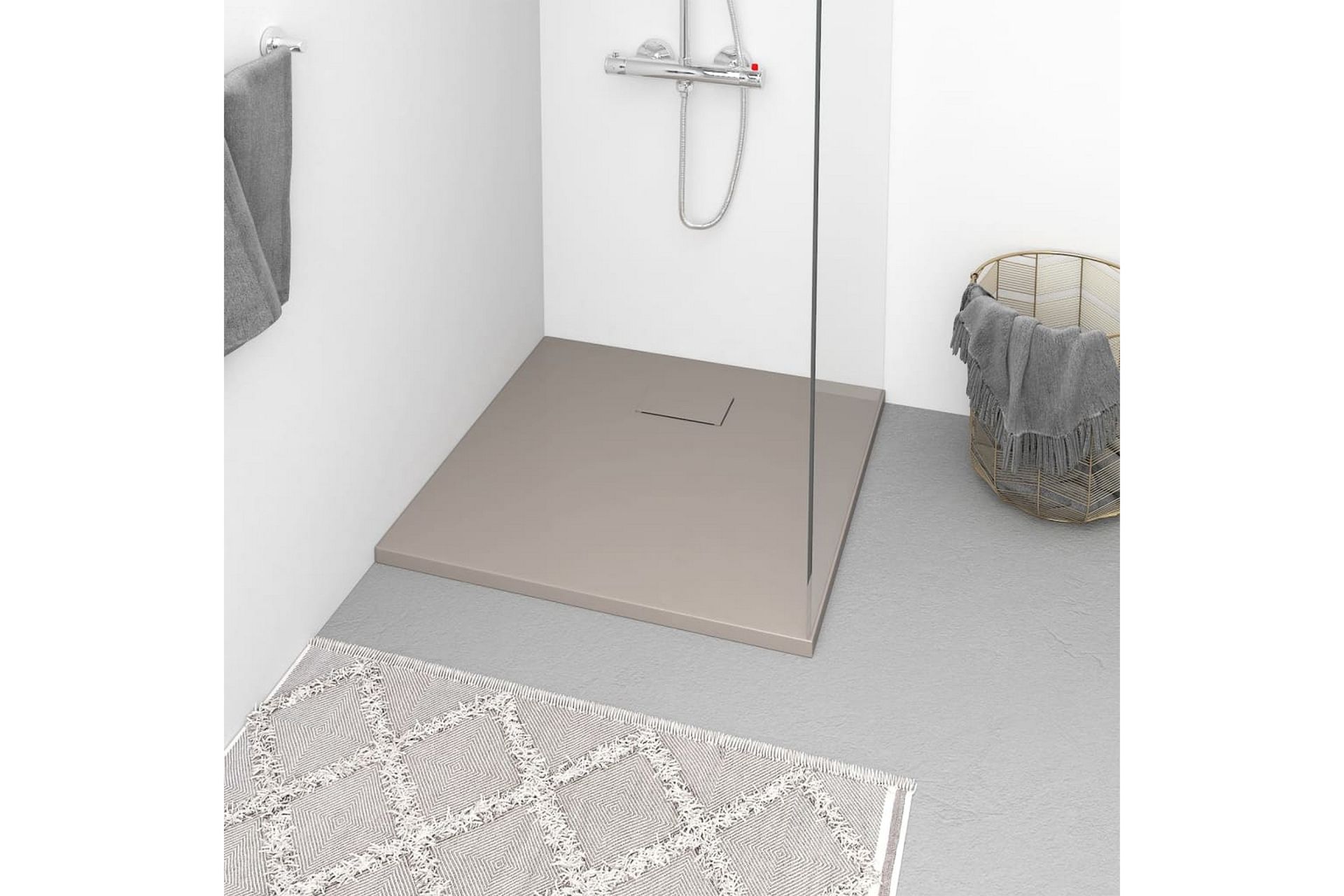 brusekar 80x80 cm SMC brun - Brun - Hus & renovering - Køkken & bad - Badeværelse - Brusearmatur & tilbehør