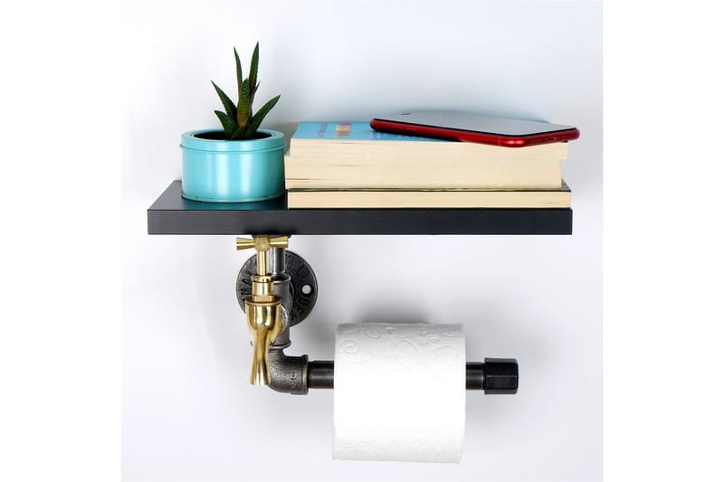 Chandina Toiletpapirholder 30x17 cm - Sort - Badeværelsestilbehør - Toiletrulleholder