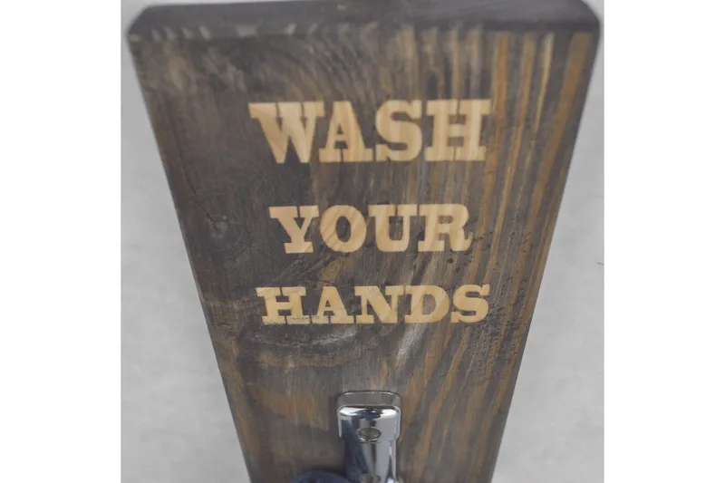 Evila håndklædehænger Vask dine hænder ' - Træ - Hus & renovering - Køkken & bad - Badeværelse - Badeværelsestilbehør