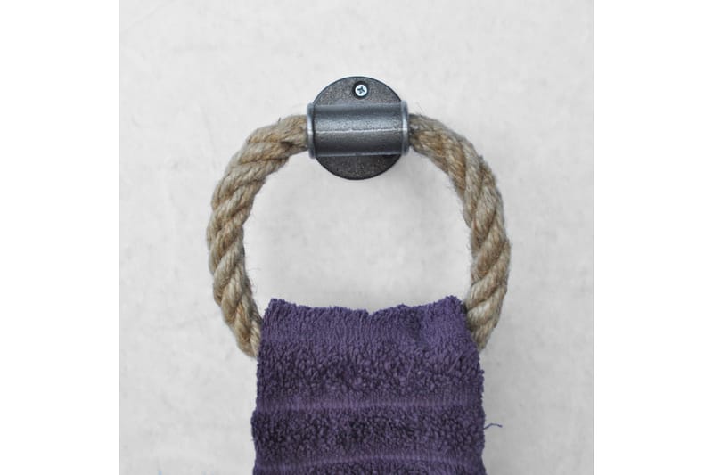 Evila Håndklædehænger Reb - Sort - Hus & renovering - Køkken & bad - Badeværelse - Badeværelsestilbehør - Håndklædeholder