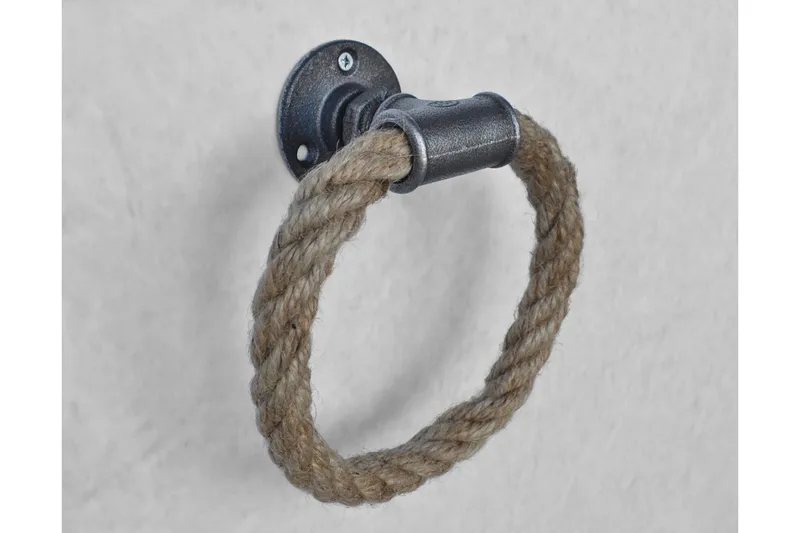 Evila Håndklædehænger Reb - Sort - Hus & renovering - Køkken & bad - Badeværelse - Badeværelsestilbehør - Håndklædeholder