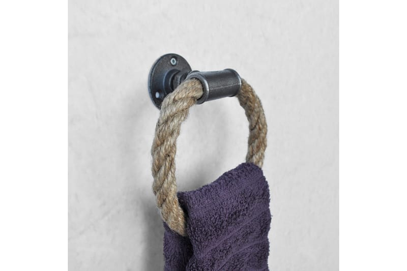 Evila Håndklædehænger Reb - Sort - Hus & renovering - Køkken & bad - Badeværelse - Badeværelsestilbehør - Håndklædeholder