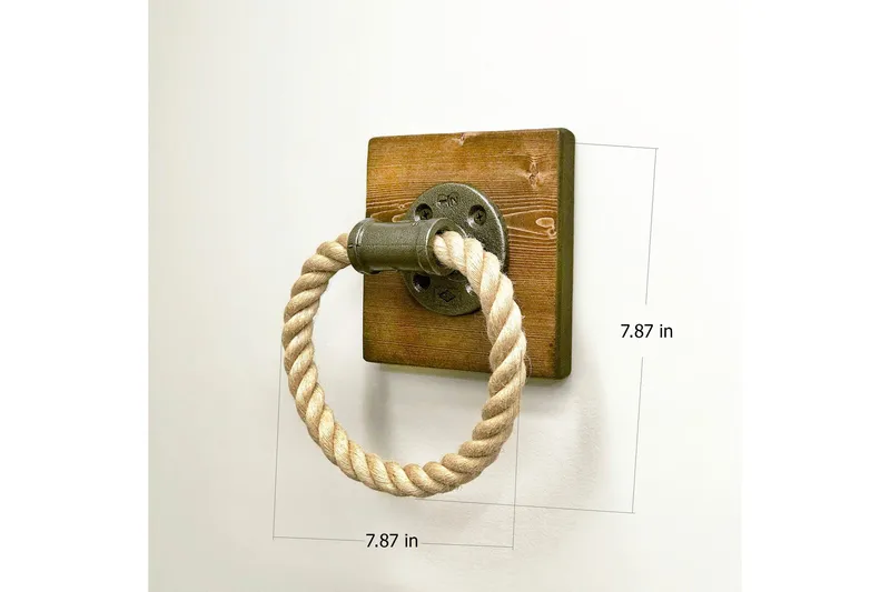 Evila Håndklædehænger reb / træ - Træ / sort - Hus & renovering - Køkken & bad - Badeværelse - Badeværelsestilbehør - Håndklædeholder