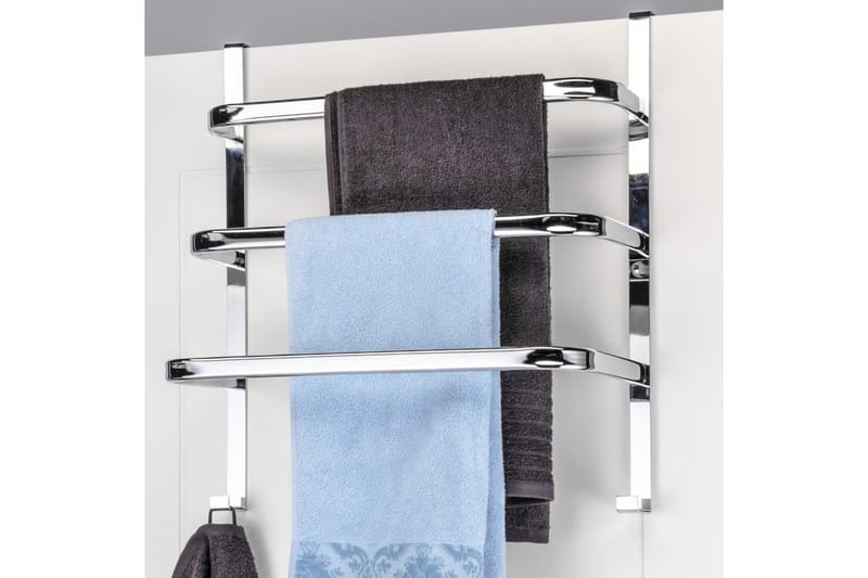HI håndklædetørrer til døre - Sølv - Håndklædeholder - Badeværelsestilbehør