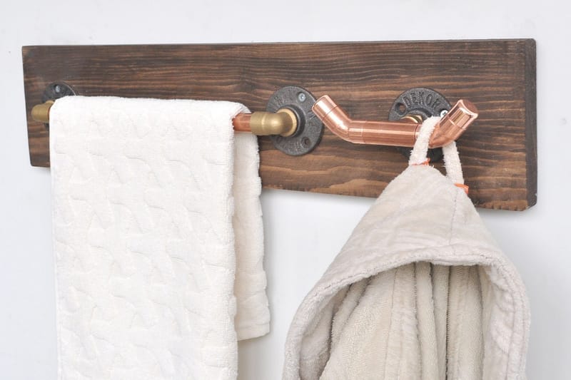 Grenade Toiletpapirsholder 60 cm - Roséguld/Valnød - Hus & renovering - Køkken & bad - Badeværelse - Badeværelsestilbehør