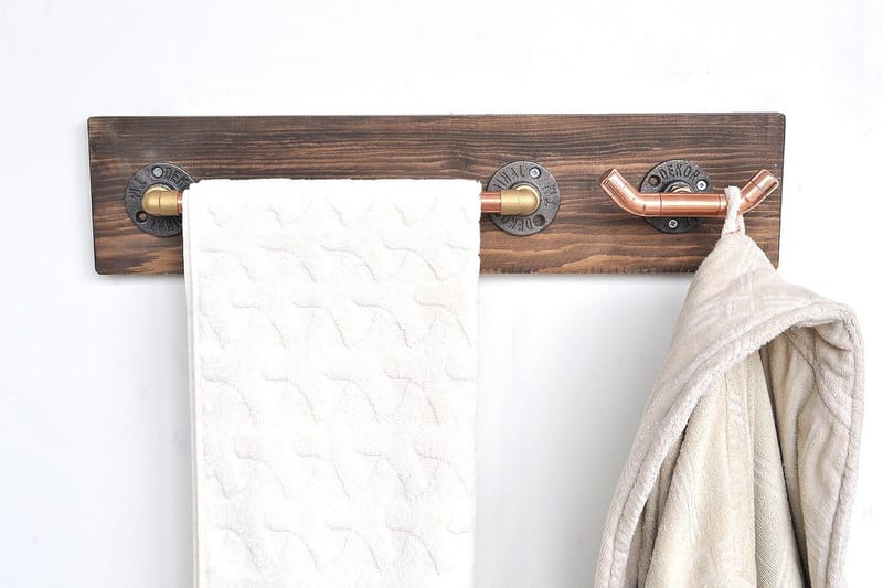 Grenade Toiletpapirsholder 60 cm - Roséguld/Valnød - Hus & renovering - Køkken & bad - Badeværelse - Badeværelsestilbehør