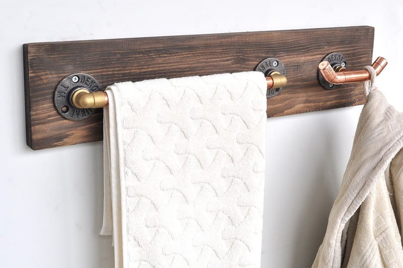 Grenade Toiletpapirsholder 60 cm - Roséguld/Valnød - Hus & renovering - Køkken & bad - Badeværelse - Badeværelsestilbehør