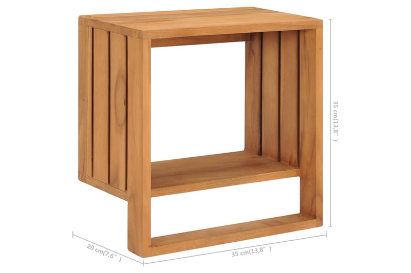 Vægmonteret Håndklædeholder 35x20x35 cm Massivt Teaktræ - Hus & renovering - Køkken & bad - Badeværelse - Badeværelsestilbehør