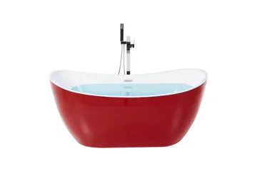 Badkar Beliani Antigua Röd/vit/silver, 75x150x72 cm Red||White||Silver - Hus & renovering - Køkken & bad - Badeværelse - Badekar