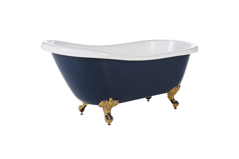 Badkar Beliani Cayman Blå/vit/guld, 76x170x76 cm blue||White||GOLD - Hus & renovering - Køkken & bad - Badeværelse - Badekar