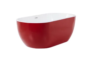 Badkar Beliani Nevis Röd/vit/silver, 78x170x59 cm Red||White||Silver - Hus & renovering - Køkken & bad - Badeværelse - Badekar