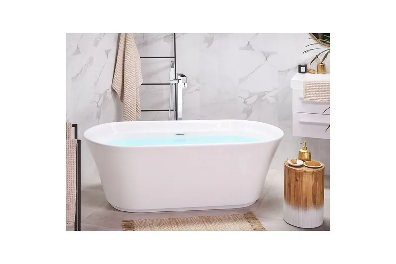 Badkar Beliani Ovalle White||Silver - Hus & renovering - Køkken & bad - Badeværelse - Badekar