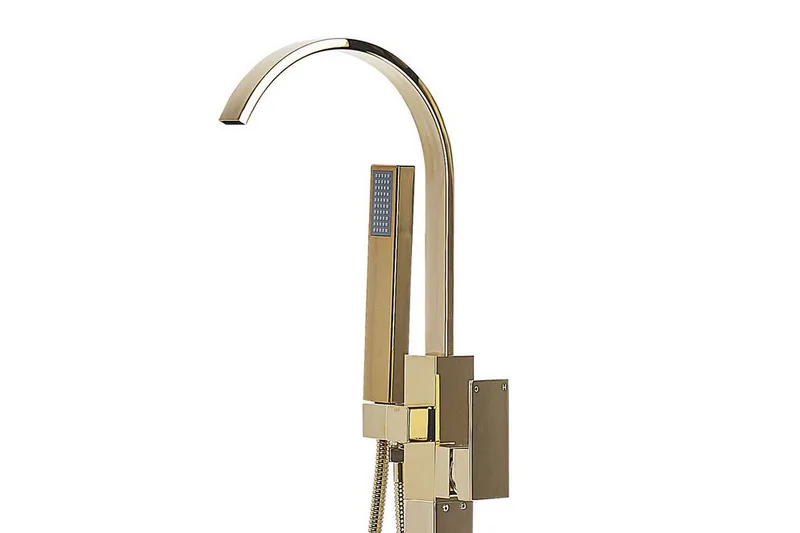 Ribbonette Badekarsarmatur Fritstående - Guld - Hus & renovering - Køkken & bad - Badeværelse - Blandingsbatterier & vandhaner - Badekars blandingsbatteri