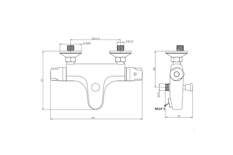 Termostatarmatur til badekar FD-2673 - Badekars blandingsbatteri